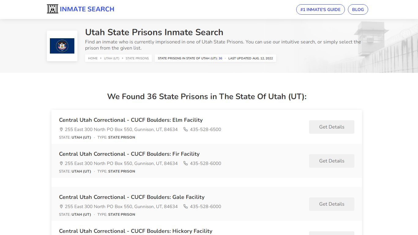 Utah State Prisons Inmate Search
