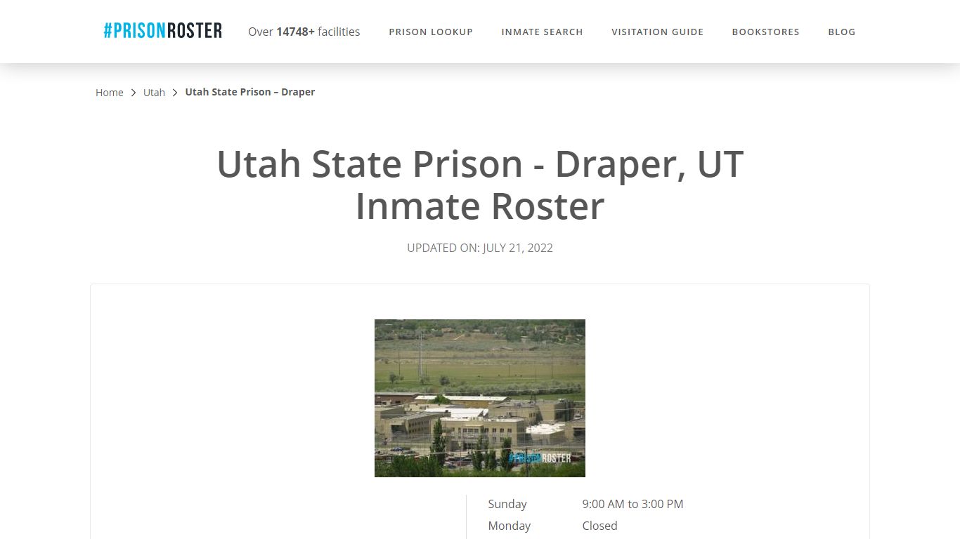 Utah State Prison - Draper, UT Inmate Roster